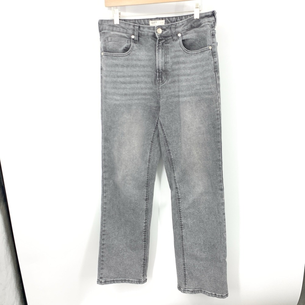 OAT New York Women Size 10 30 Jeans Gray Pants Relaxed Straight Leg Stretch High